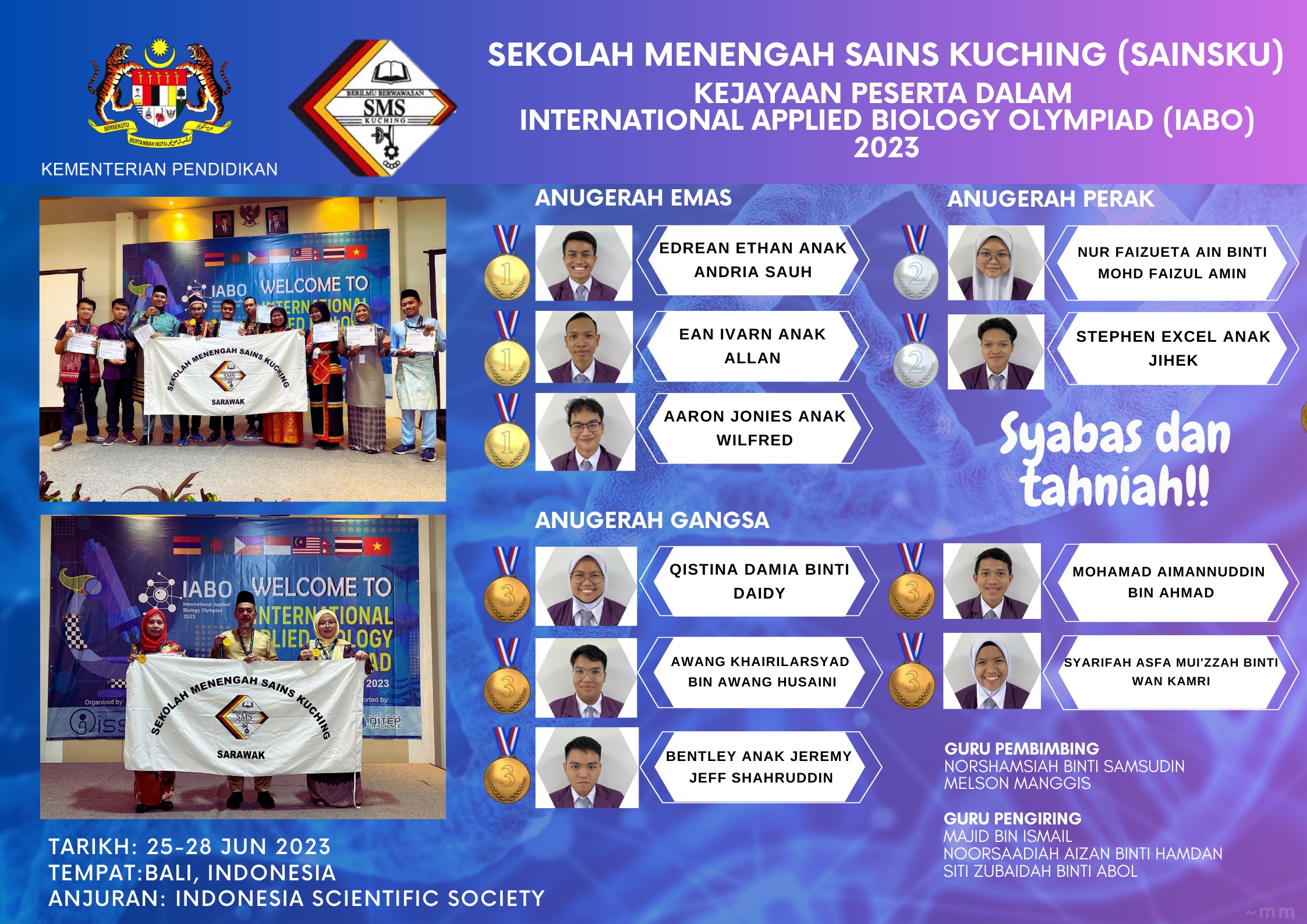 Kejayaan Sekolah Menengah Sains Kuching Dalam IABO 2023